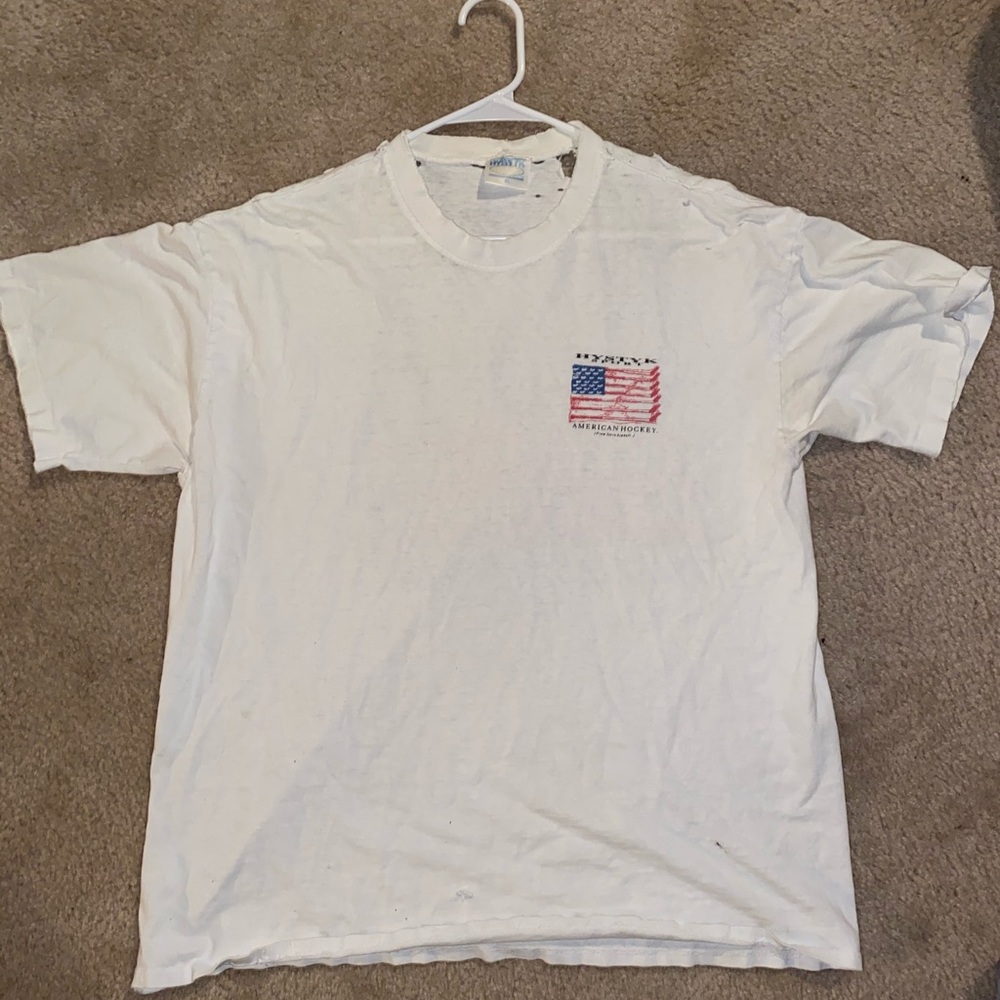 Vintage torn style hockey tee